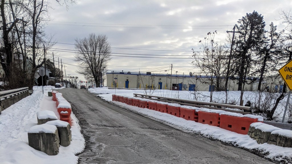 Bridge Needing Repair in Winter