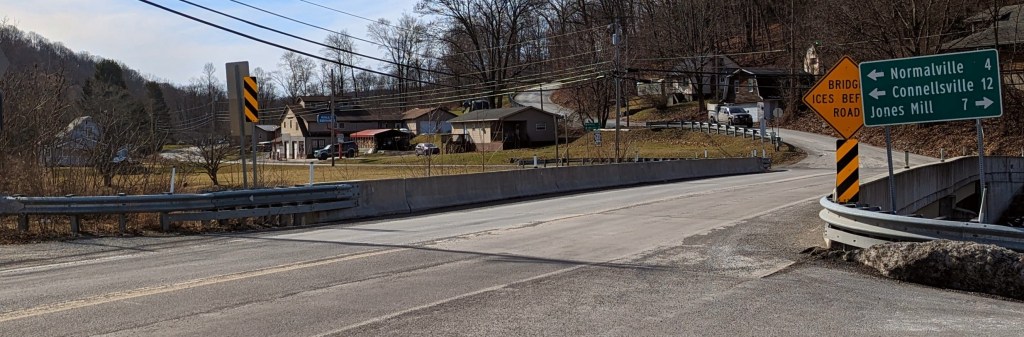 Road Bridge Crossing a Creek